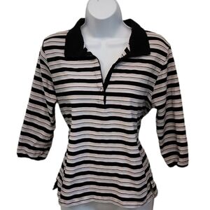 ISLAND Traders Striped 3/4 Sleeve Top